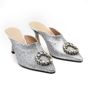 Stunning @wandler silver embellished glitter mules size 8US/39